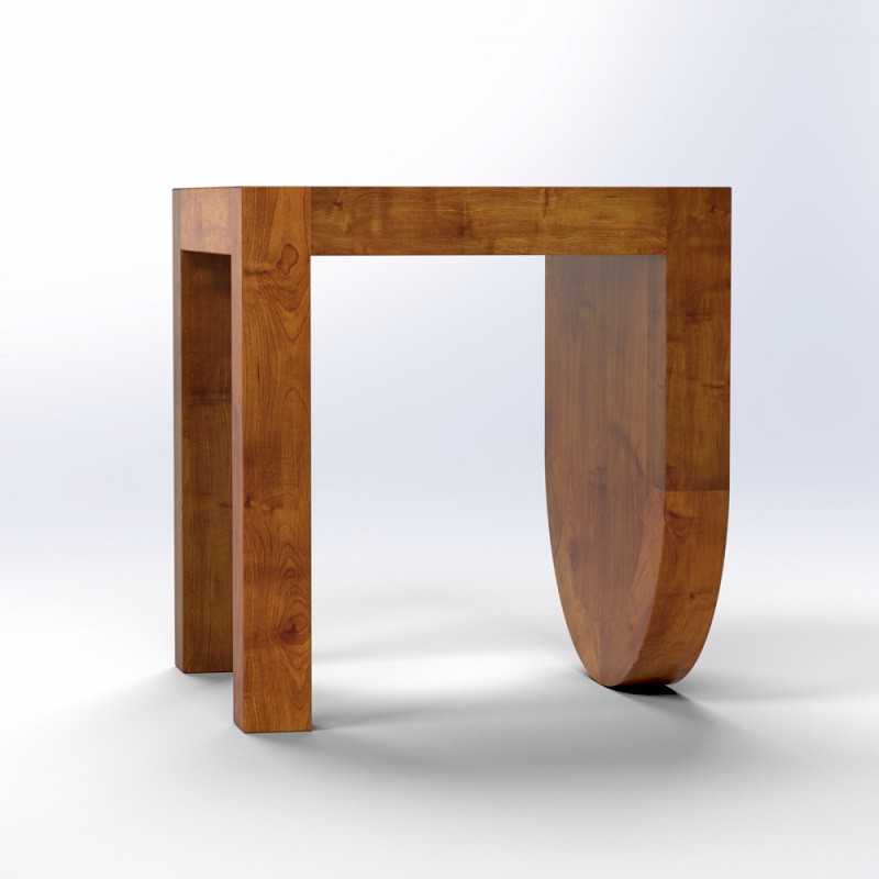 Art Deco Lamp Table round leg side